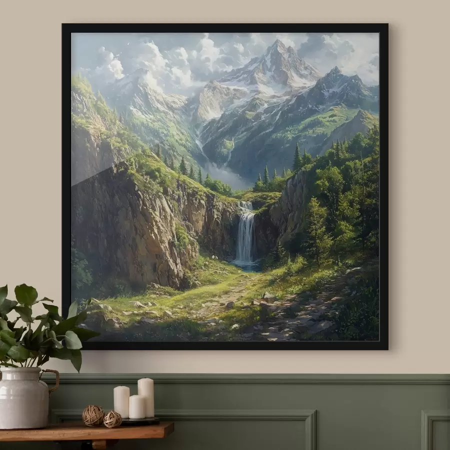 Fototapetai kalnai ir krioklys f42020