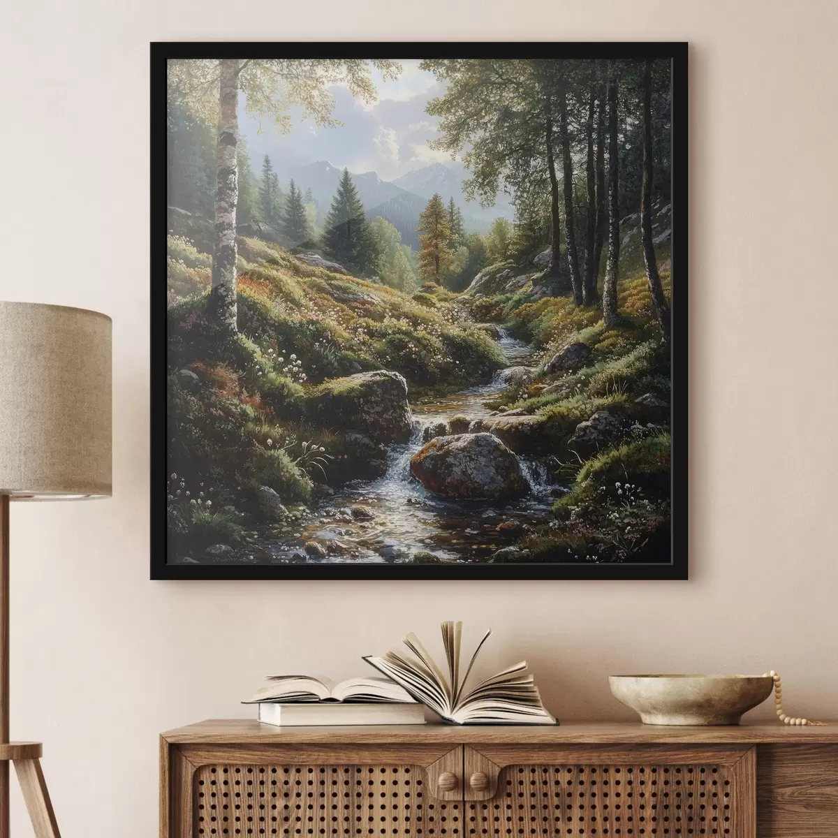 Plakatas upelis kalnuose f42023