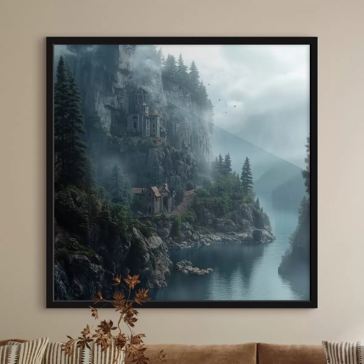 Plakatas kalnai ir ežeras f42027