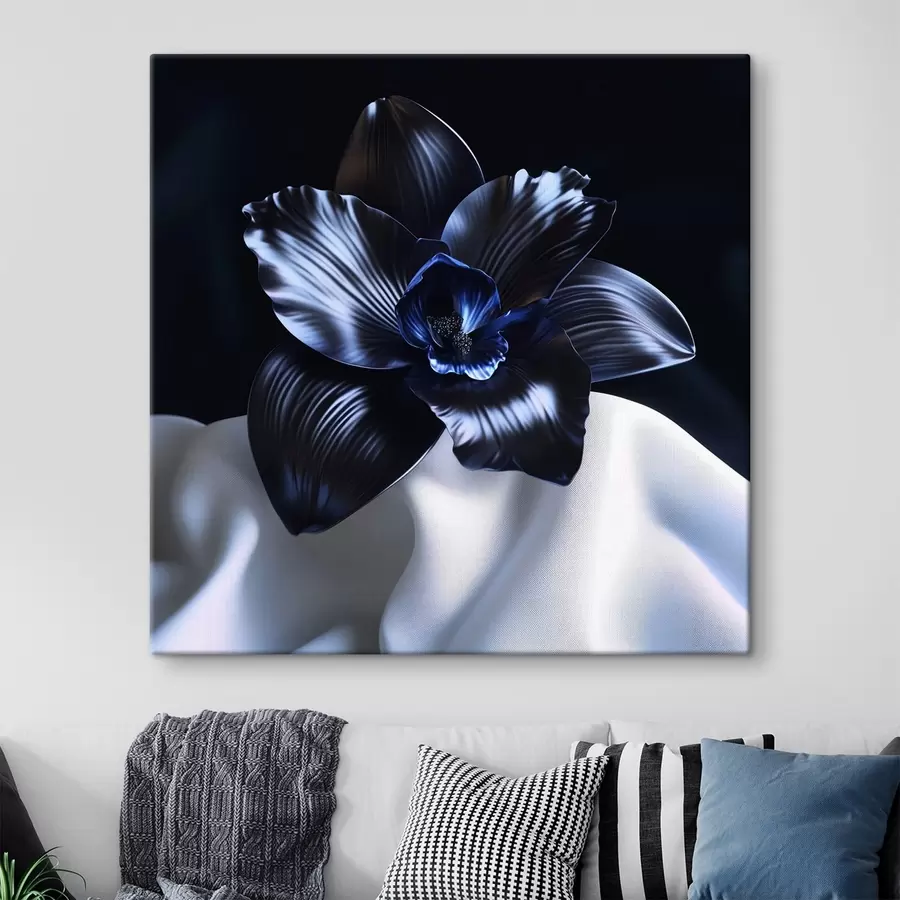 Fototapetai Juoda orchidėja šilko fone s41976