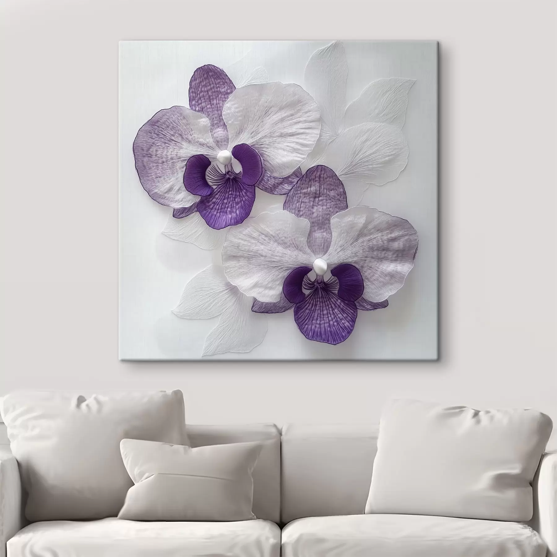 Fototapetai Elegantiškos violetinės orchidėjos su švelnia tekstūra s42043