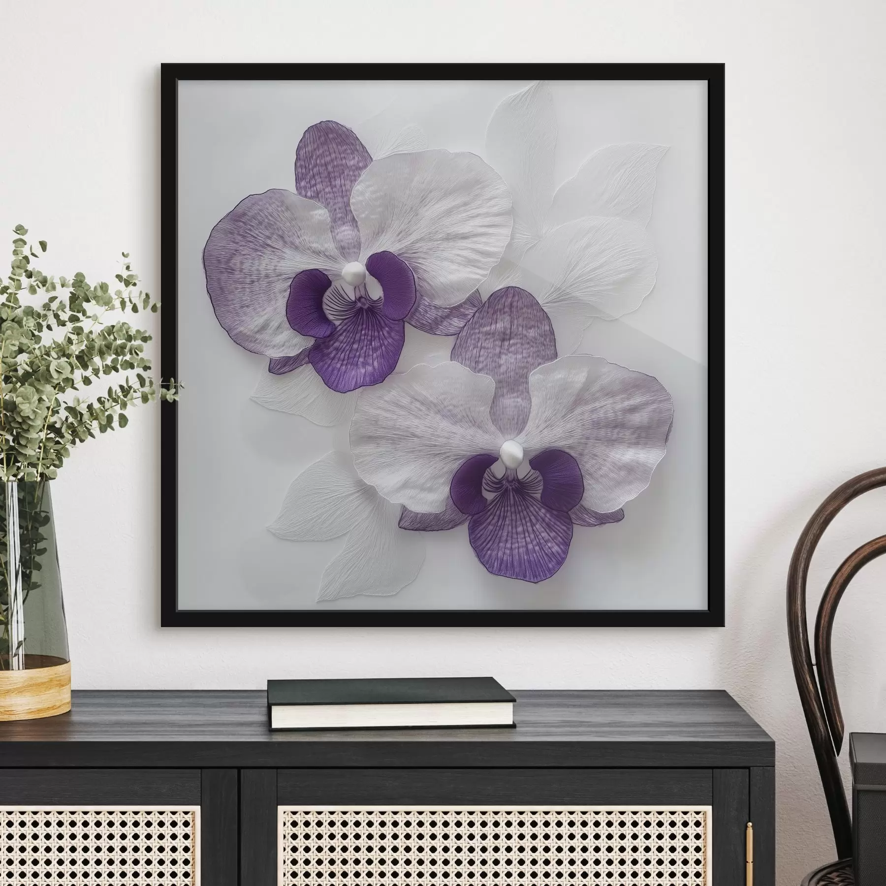 Fototapetai Elegantiškos violetinės orchidėjos su švelnia tekstūra f42043