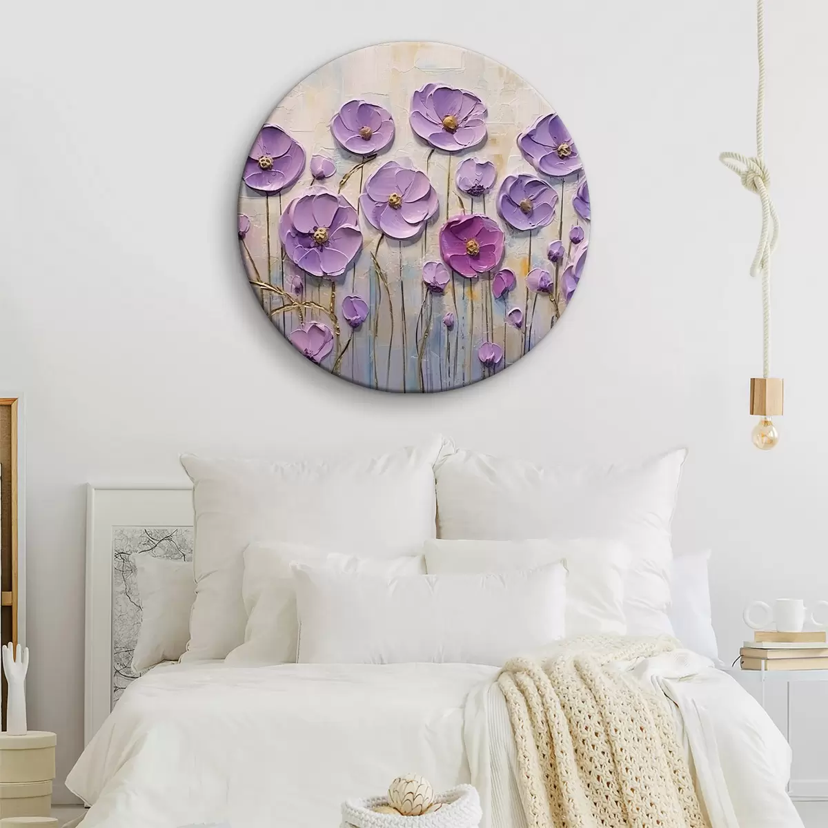 Apvalūs paveikslai Gėlė, augalas ir violetinė spalva r34856