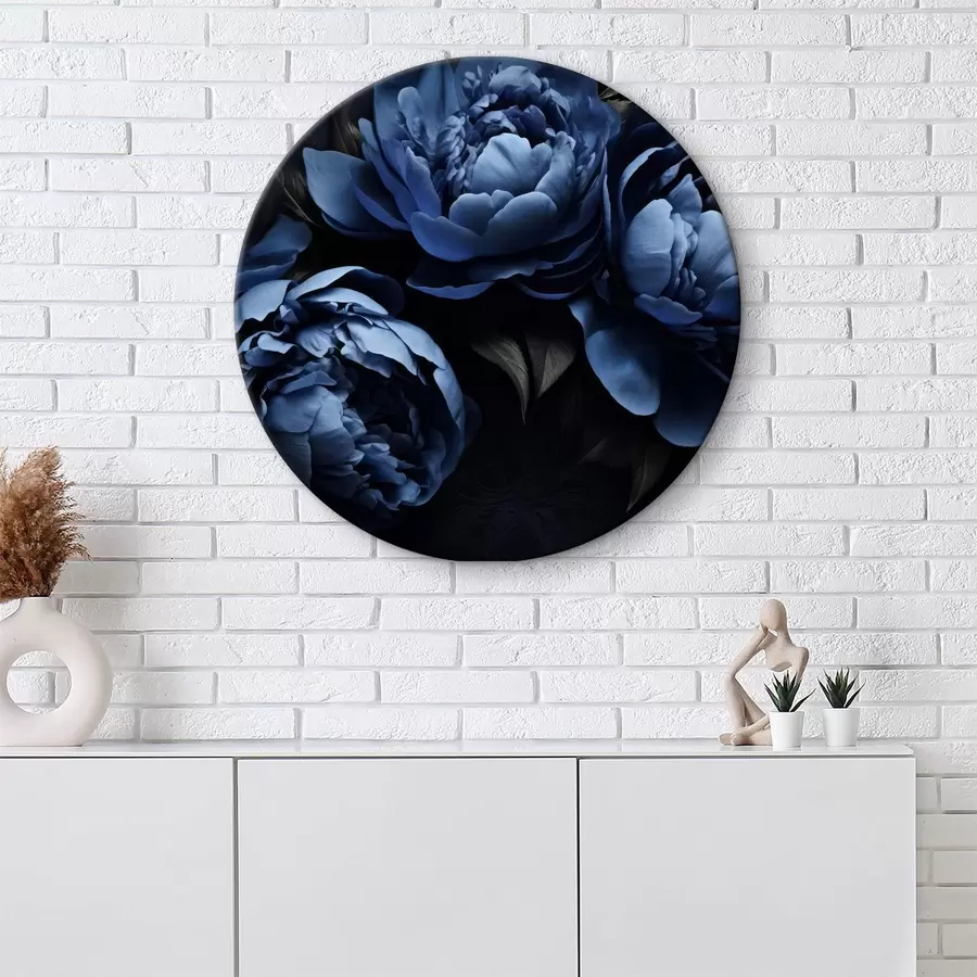 Fototapetai Mėlyni bijūnai juodame fone r35571