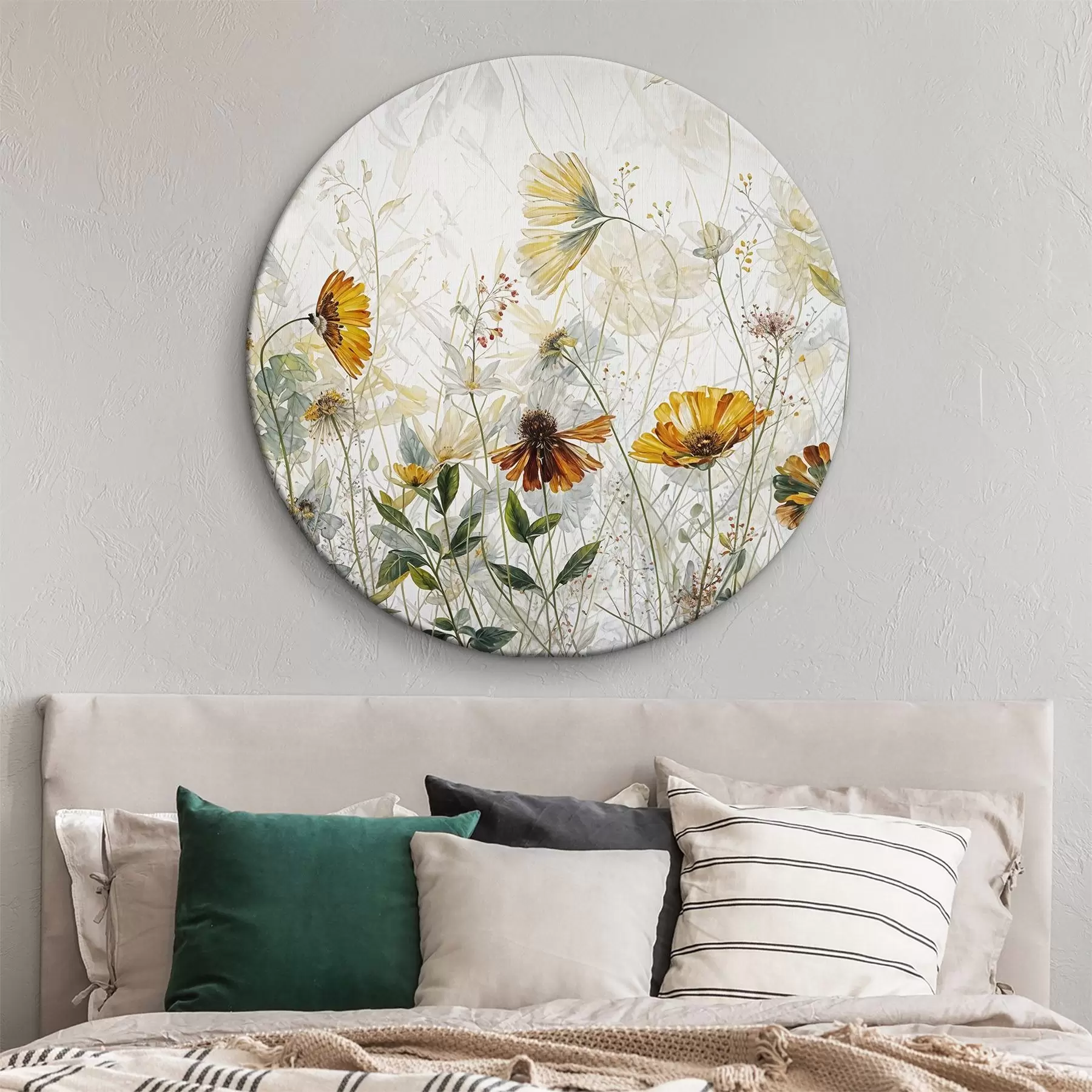 Paveikslėlis Gležnos lauko gėlės baltame fone aliejinis paveikslas r38197