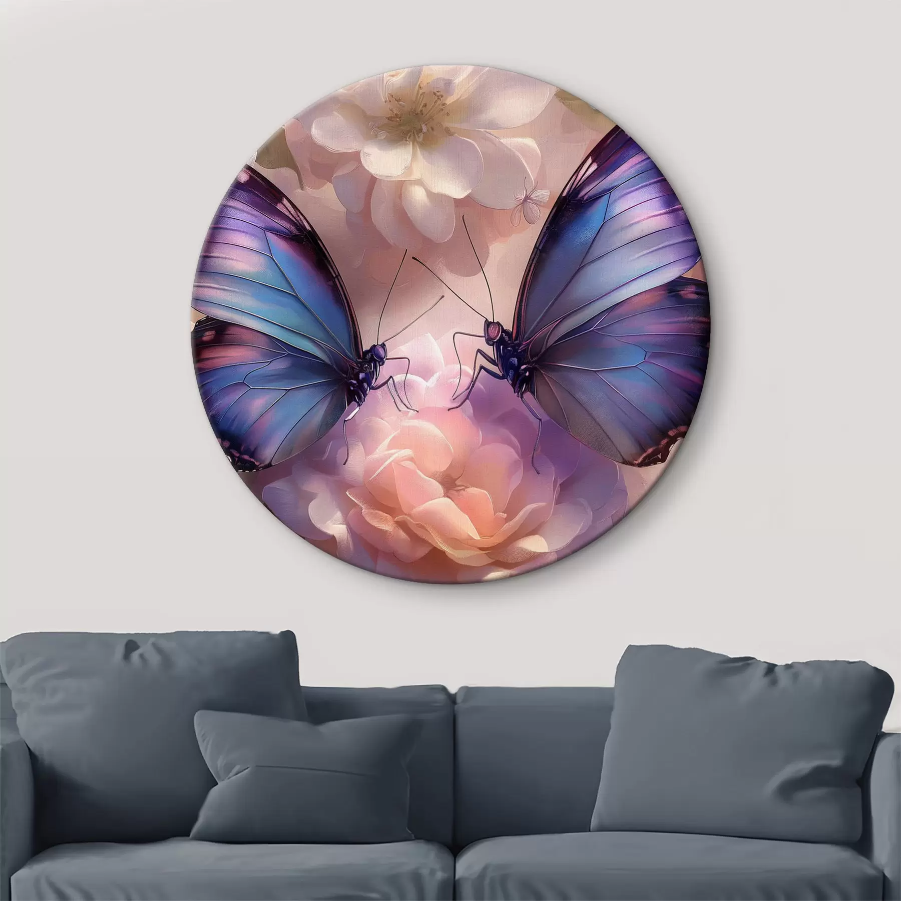 Paveikslėlis Du akvarelės stiliaus gėlių drugeliai r38534