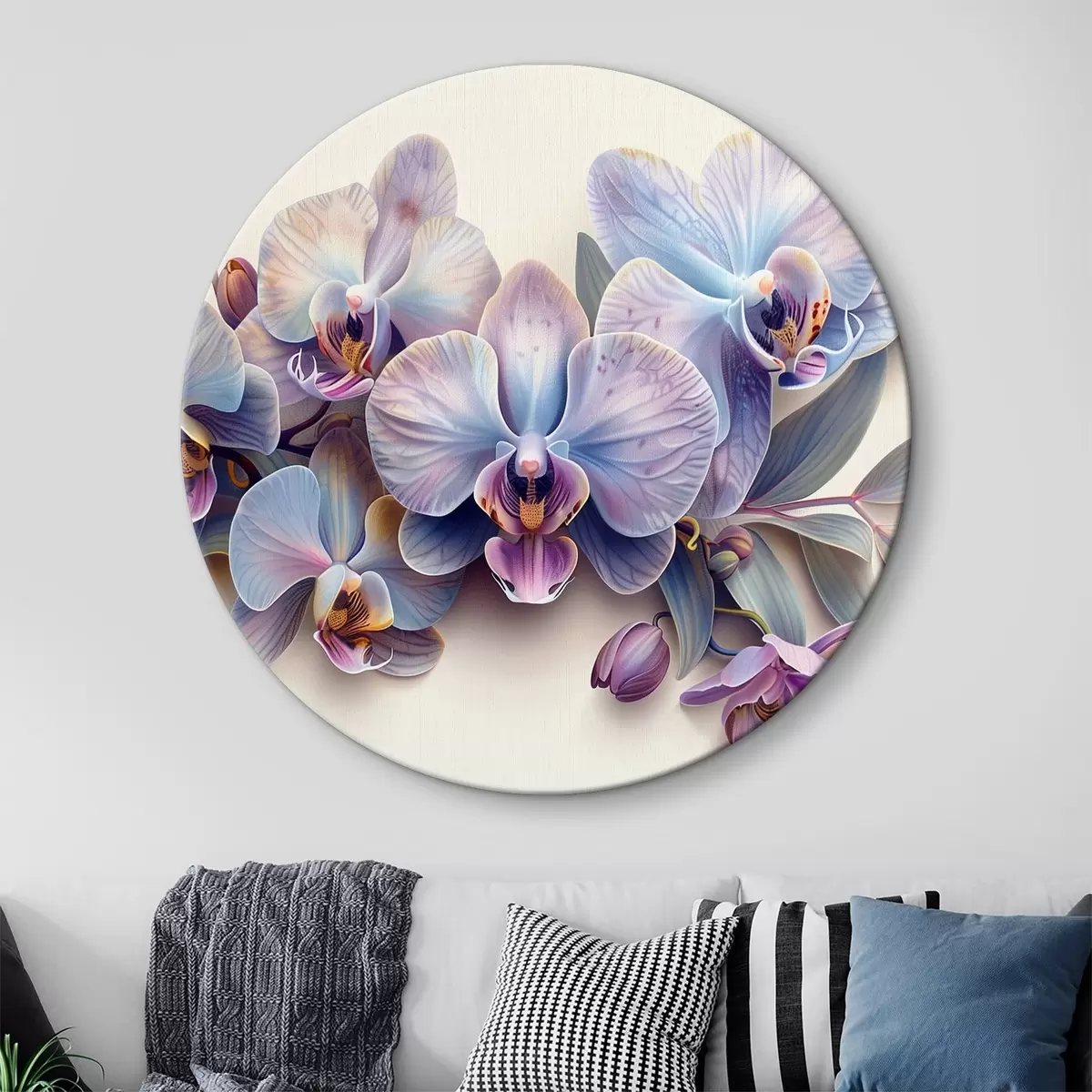Apvalūs paveikslai Violetinės orchidėjos r38702