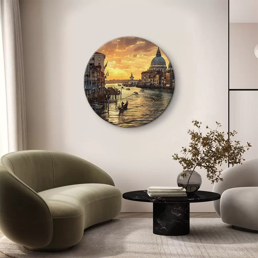Fototapetai Vaizdingas vaizdas į Didįjį kanalą Venecijoje, Italijoje saulėlydžio metu. r38963