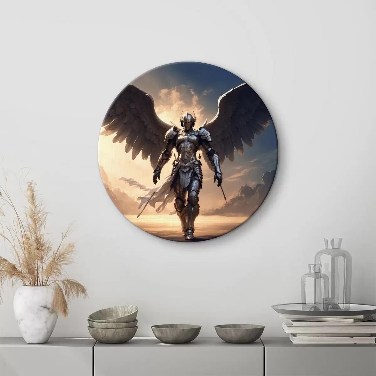 Apvalūs paveikslai Angelas šarvais r39595