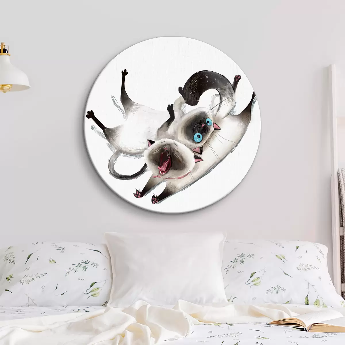 Apvalūs paveikslai Dvi Siamo katės r34990