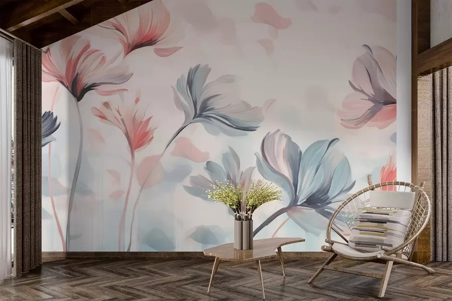 Fototapetai Pastelinių spalvų laukinės gėlės w02457