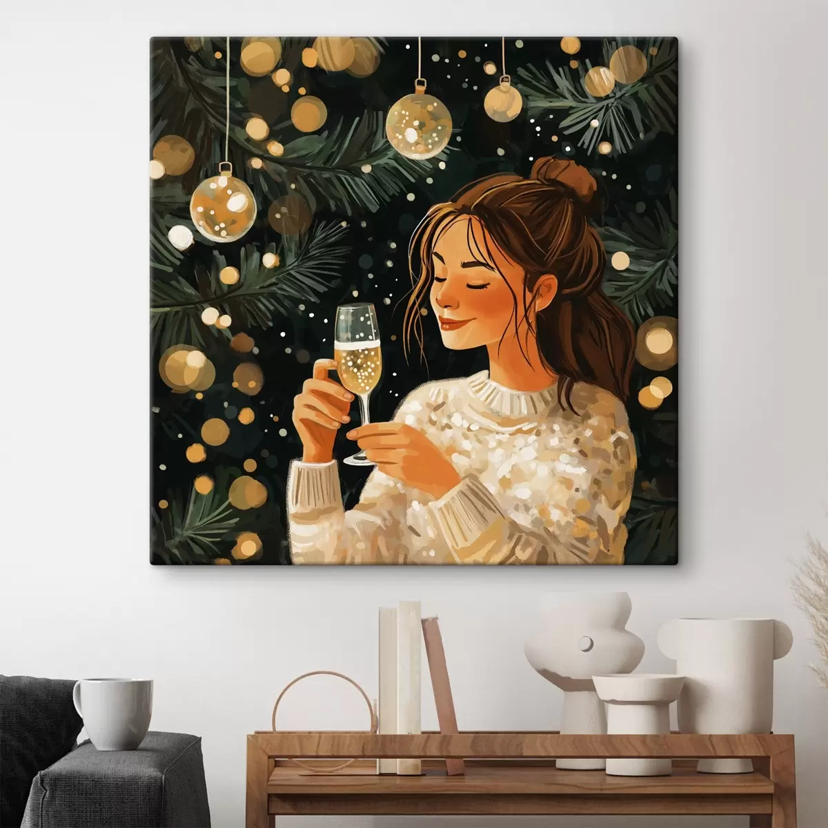 Paveikslėlis Mergina su šampano taure Naujųjų metų išvakarėse s42102