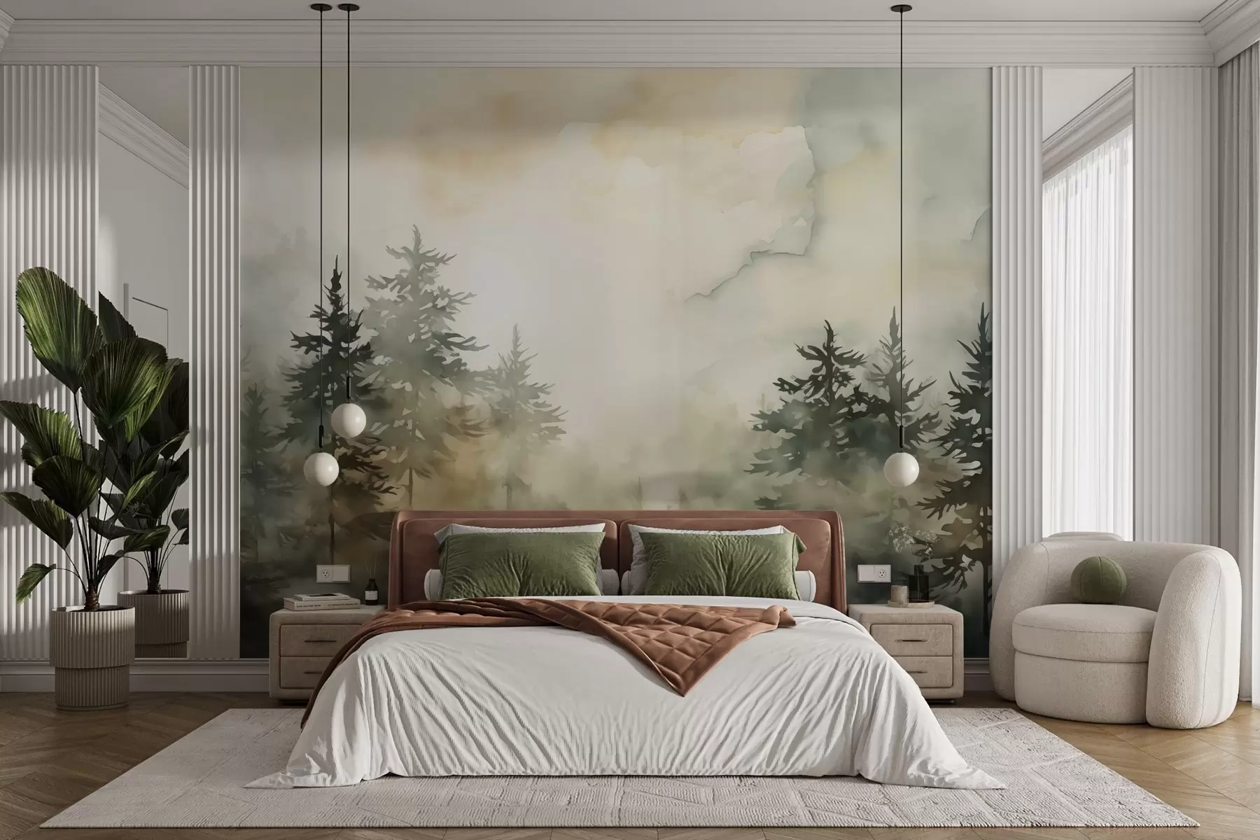 Fototapetai Miško imitacija tapyba akvarele w02473