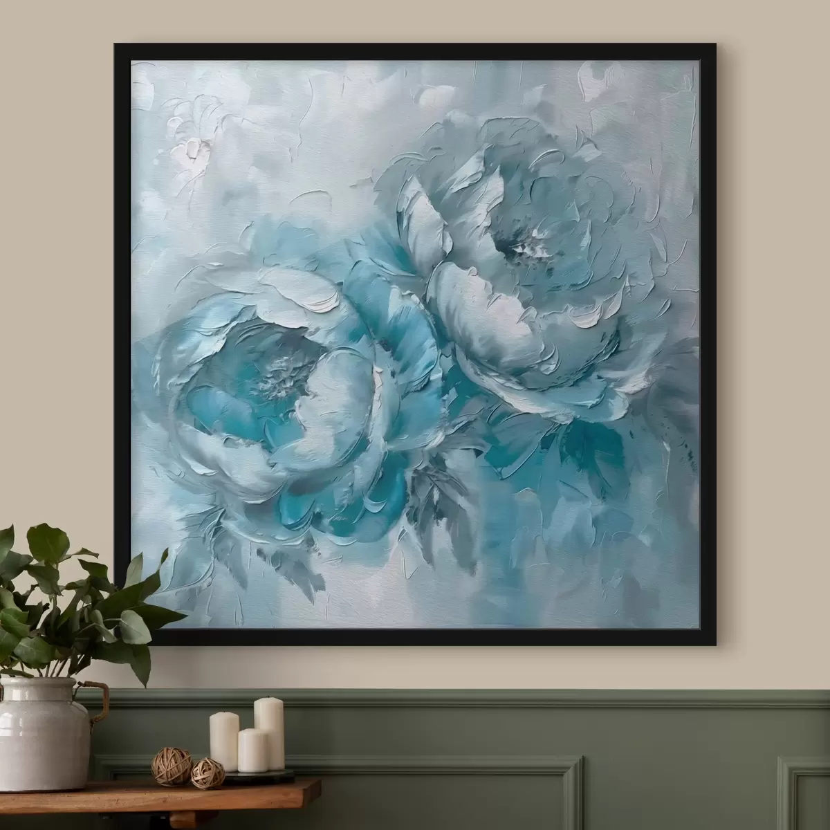 Plakatas Švelnūs ramių mėlynų tonų žiedai f38933