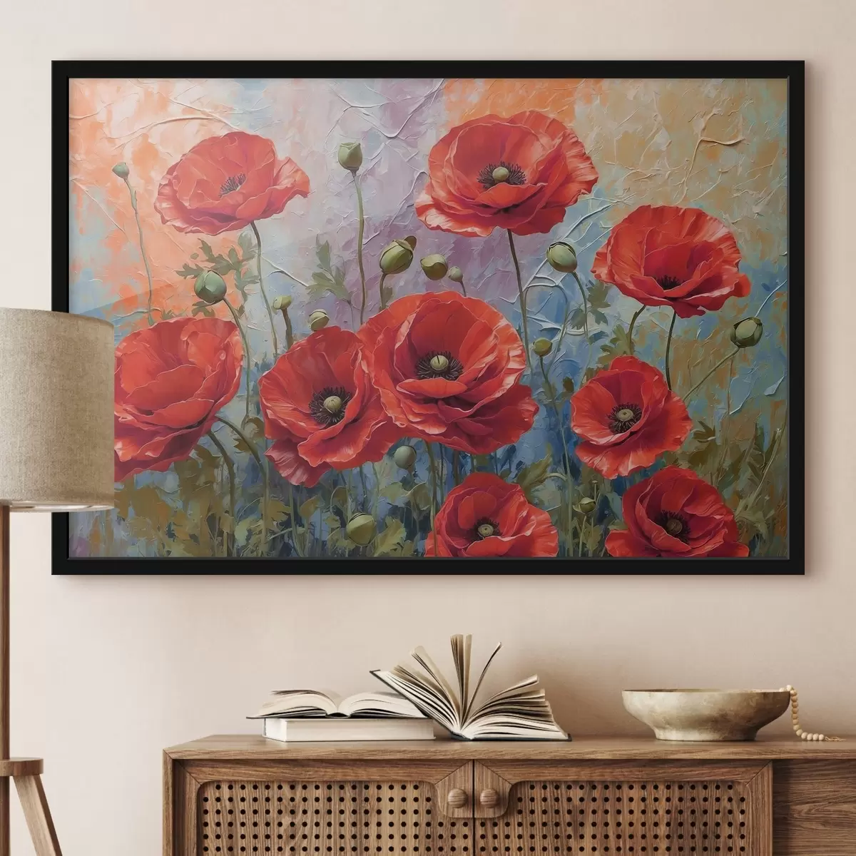 Plakatas Vaizdas, rodantis raudonas gėles f37805