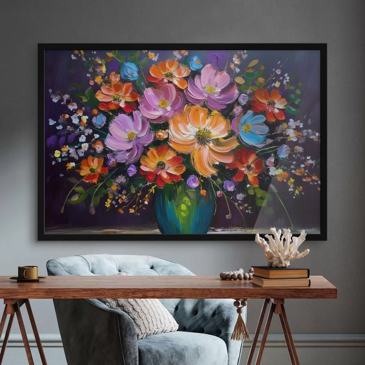 Plakatas Gėlių vazoje paveikslas f38660