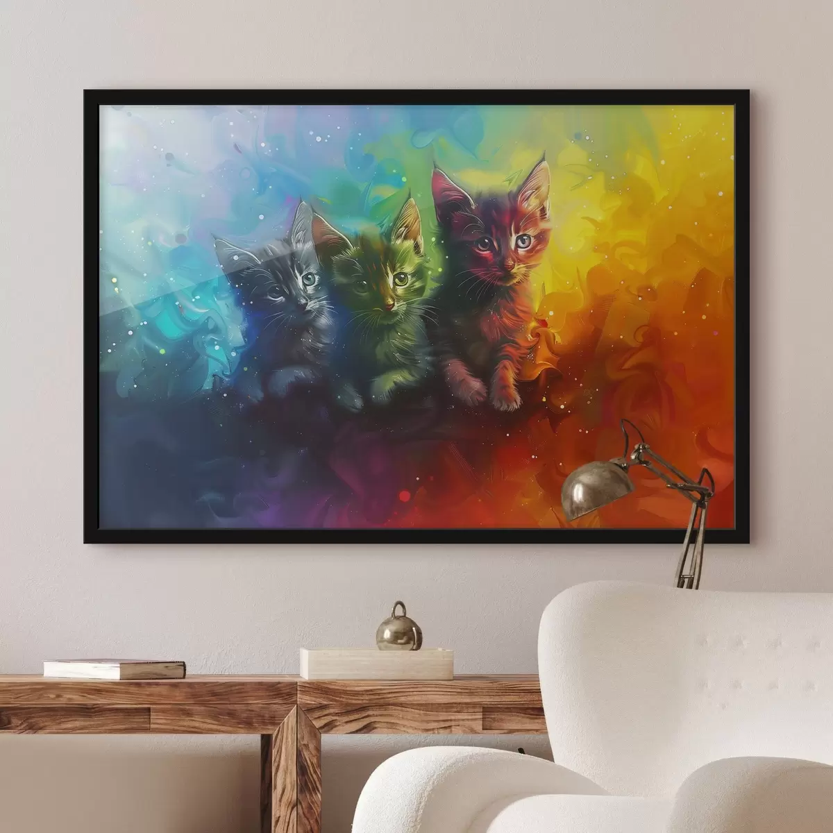Plakatas Spalvingi kačiukai abstrakčiame pasaulyje f39083
