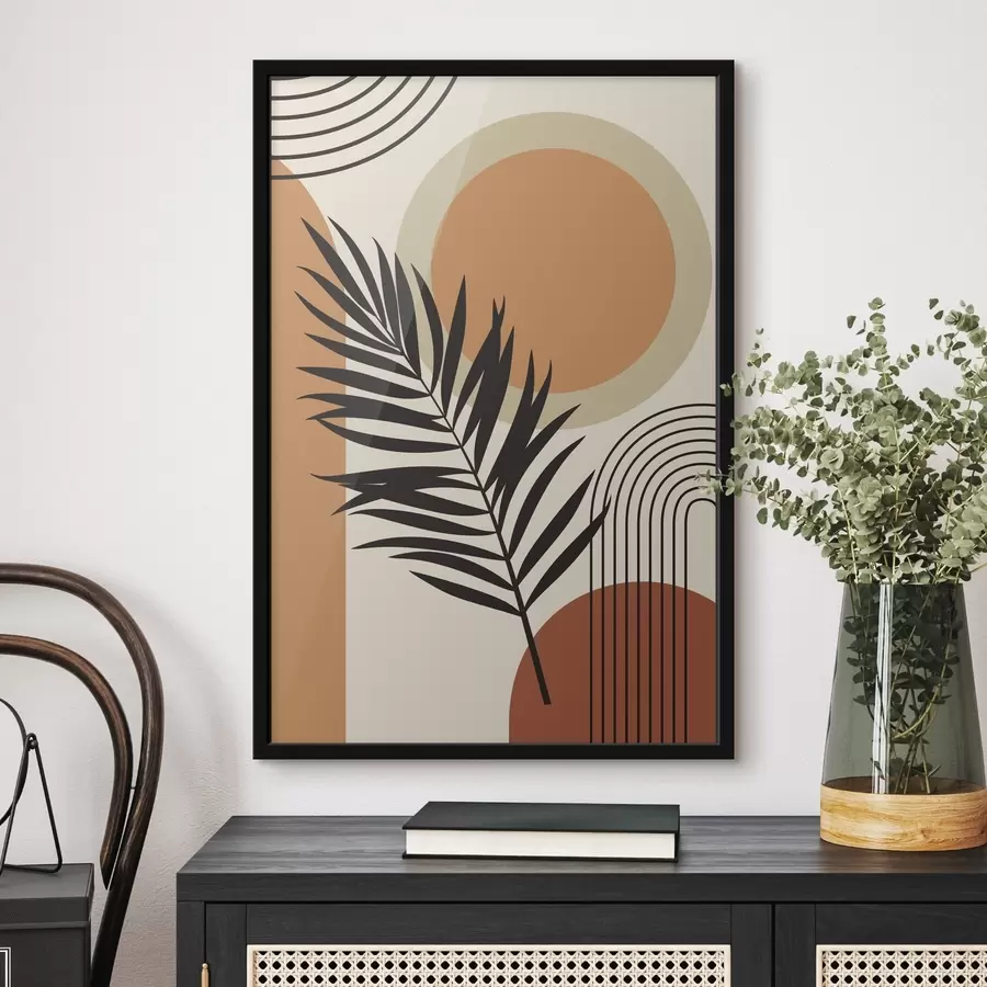 Fototapetai Palmės lapas geometriniame fone f36170