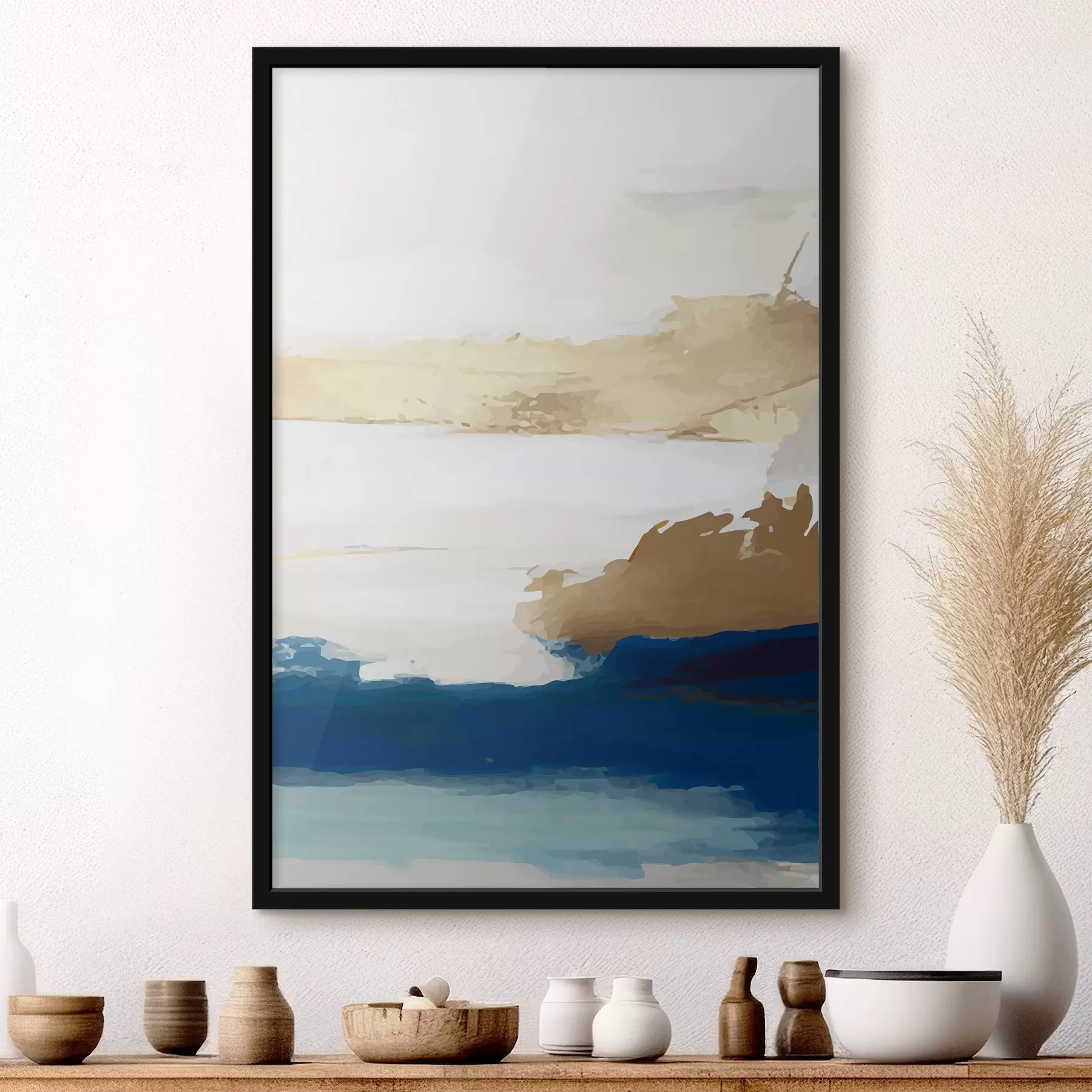 Fototapetai Šviesus abstraktus motyvas su mėlynais akcentais f36622