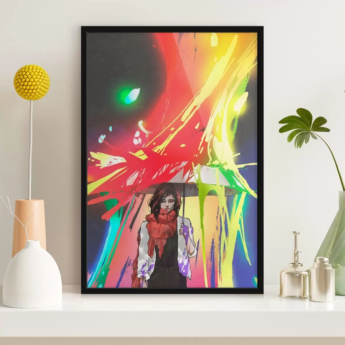 Plakatas Moteris, laikanti skėtį f37089