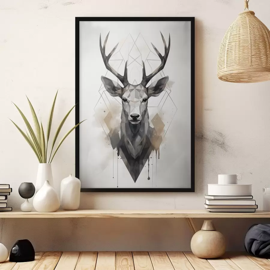 Fototapetai Elnias su ragais ir geometriniu raštu f37256