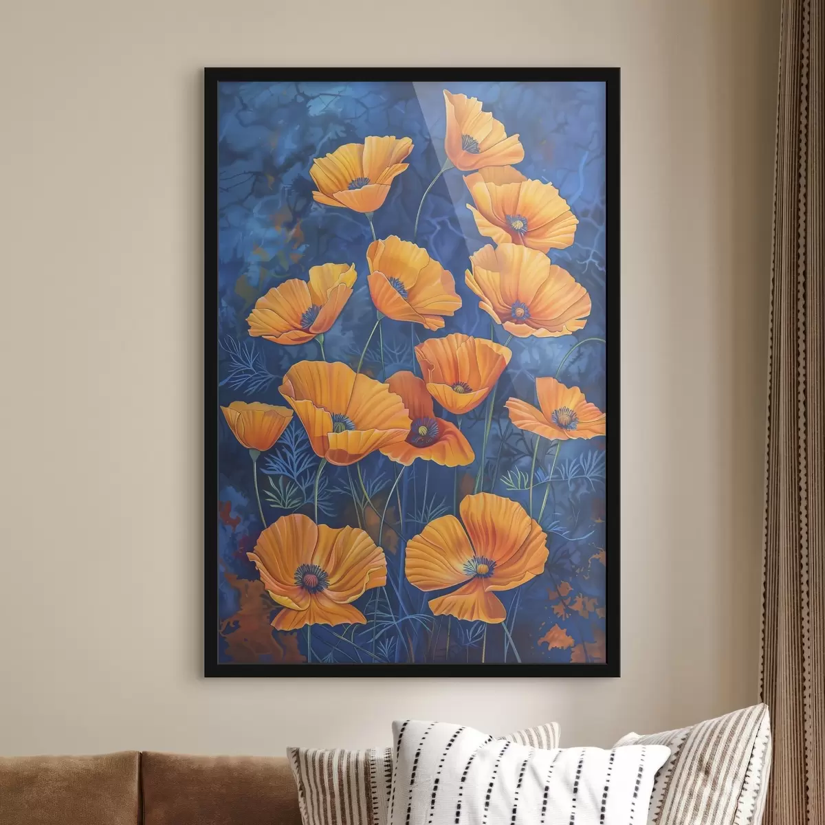 Plakatas Oranžinių gėlių grupė f38160