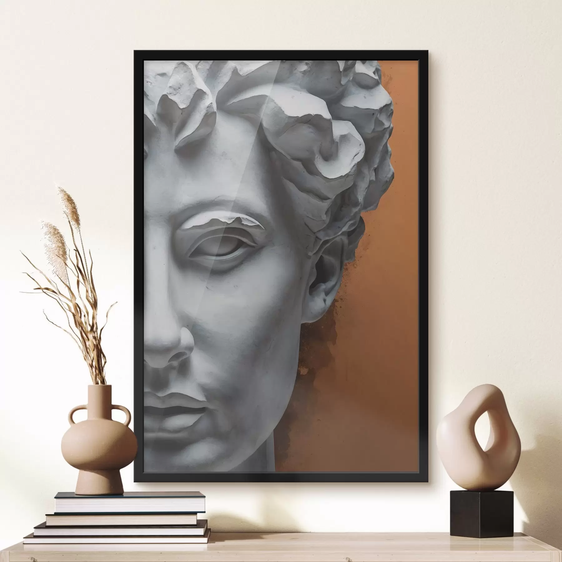 Fototapetai Statula, vaizduojanti vyro veidą f38433