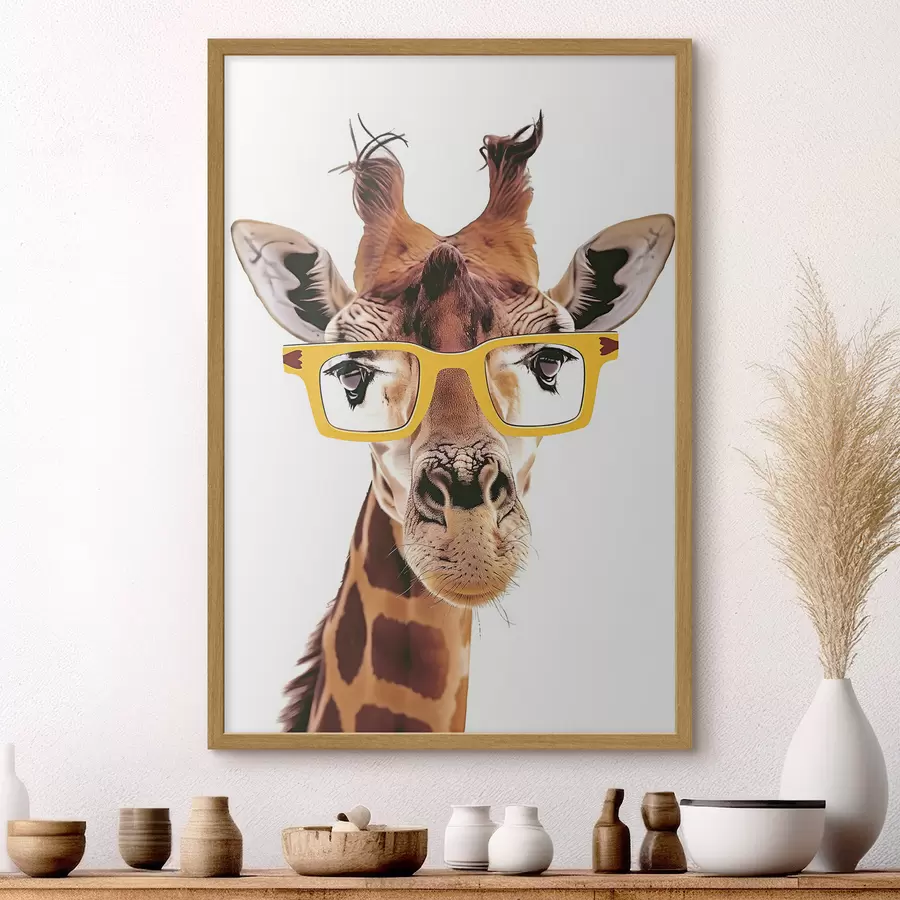 Fototapetai Žirafa su geltonais akiniais f38503