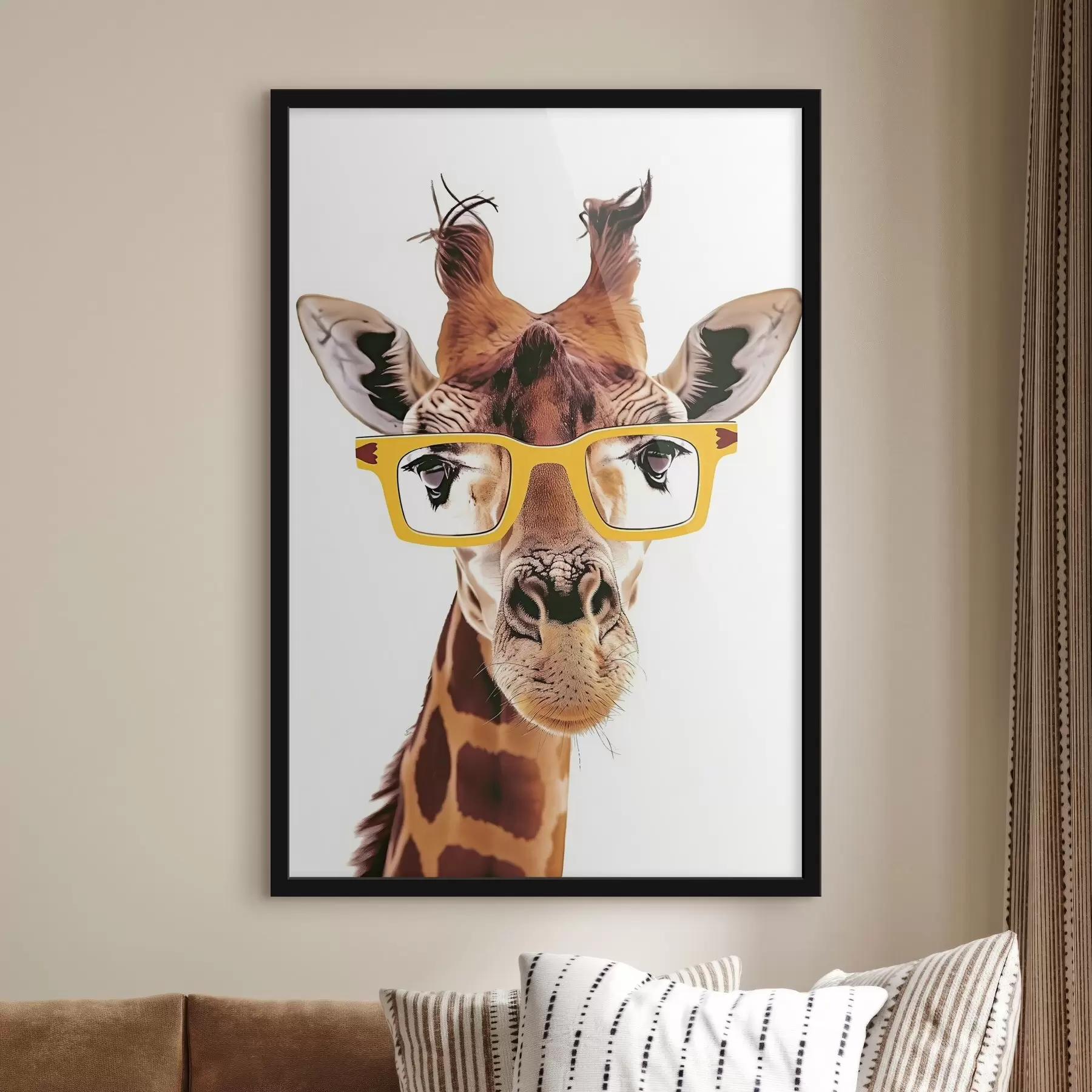 Fototapetai Žirafa su geltonais akiniais f38503