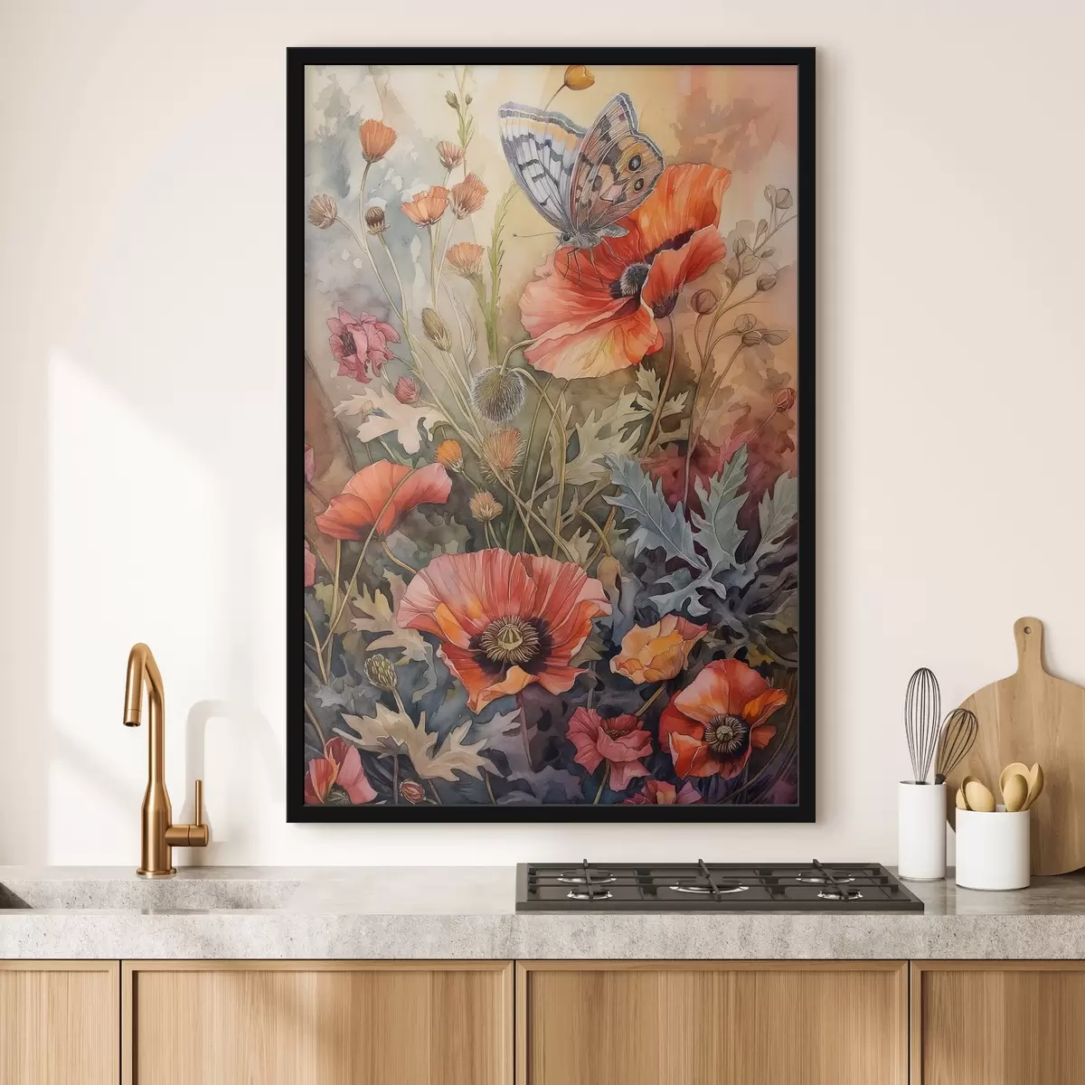 Plakatas Drugelis ant gėlės f38519