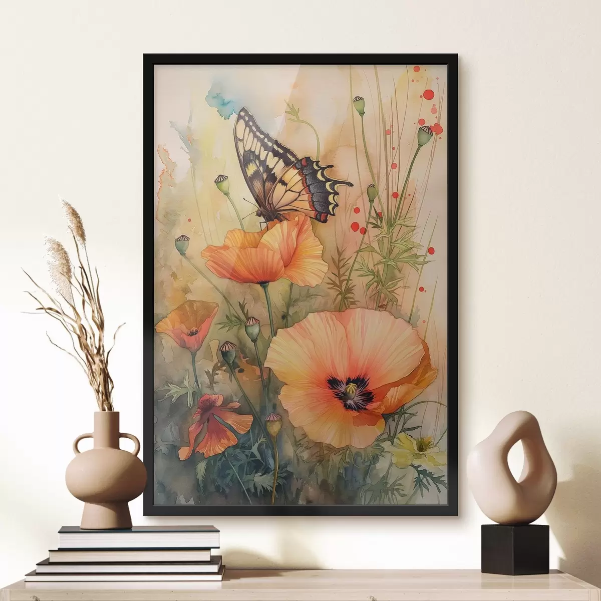 Plakatas Drugelis ant gėlių f38521