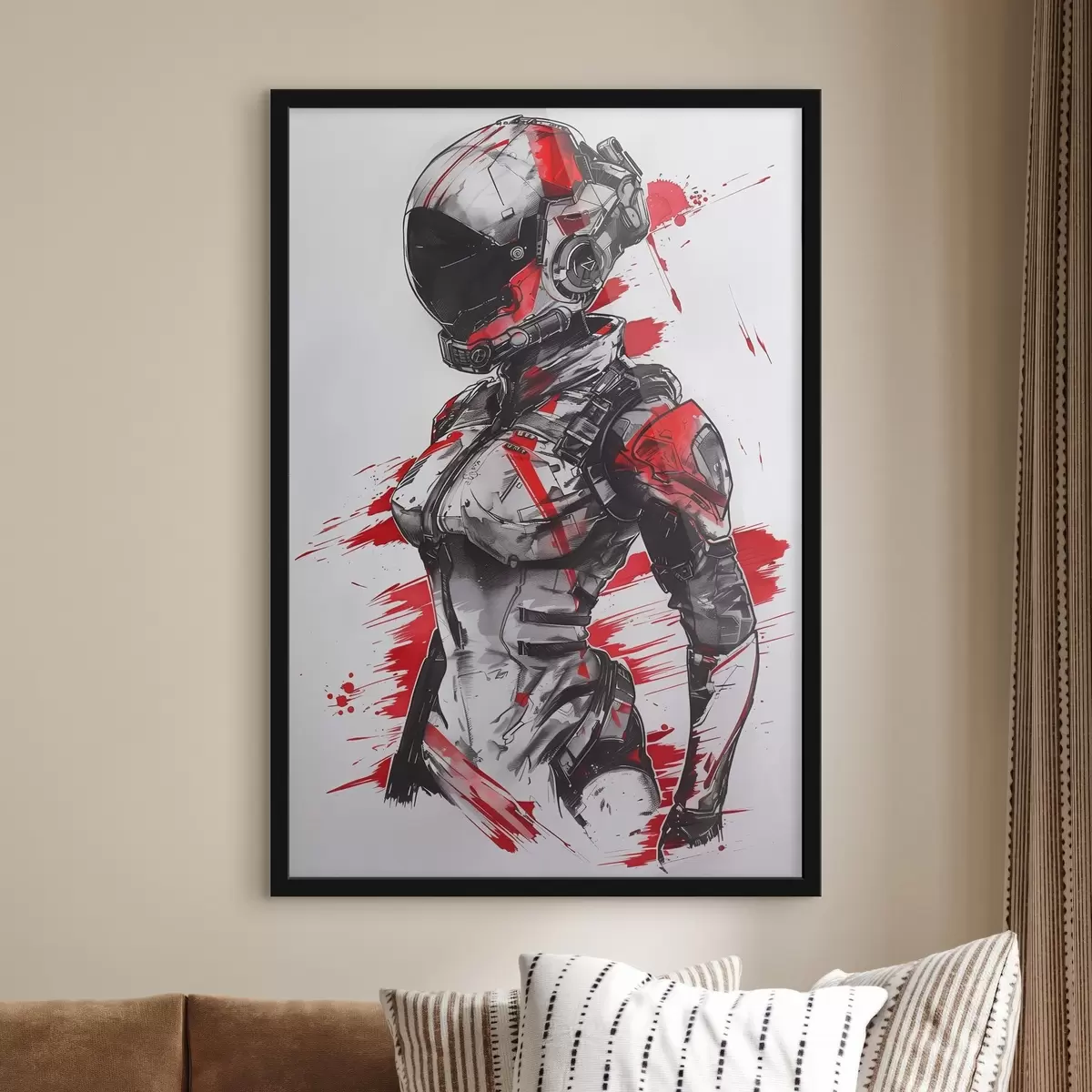 Plakatas Futuristinis ryškių spalvų karys f38791