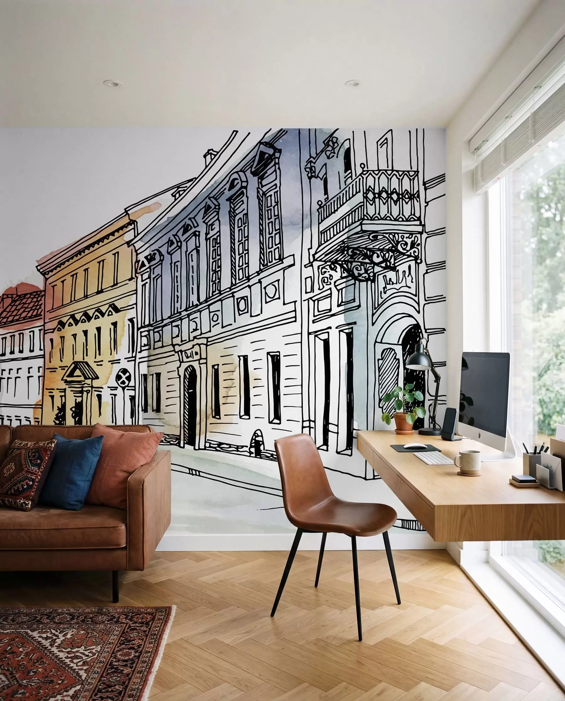 Fototapetai Senamiestis akvarele u51062
