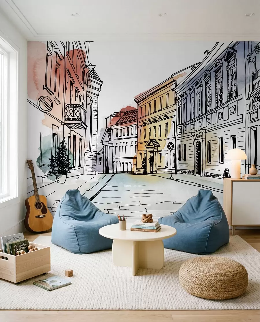 Fototapetai Senamiestis akvarele u51062