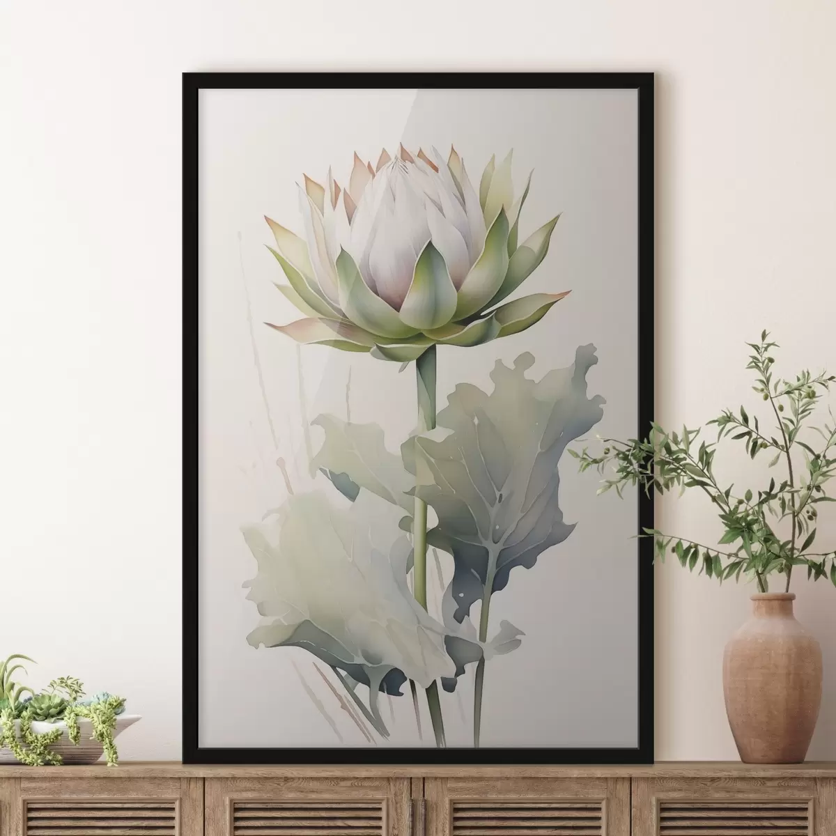 Plakatas Artišokų gėlių imitacija akvarele f42117