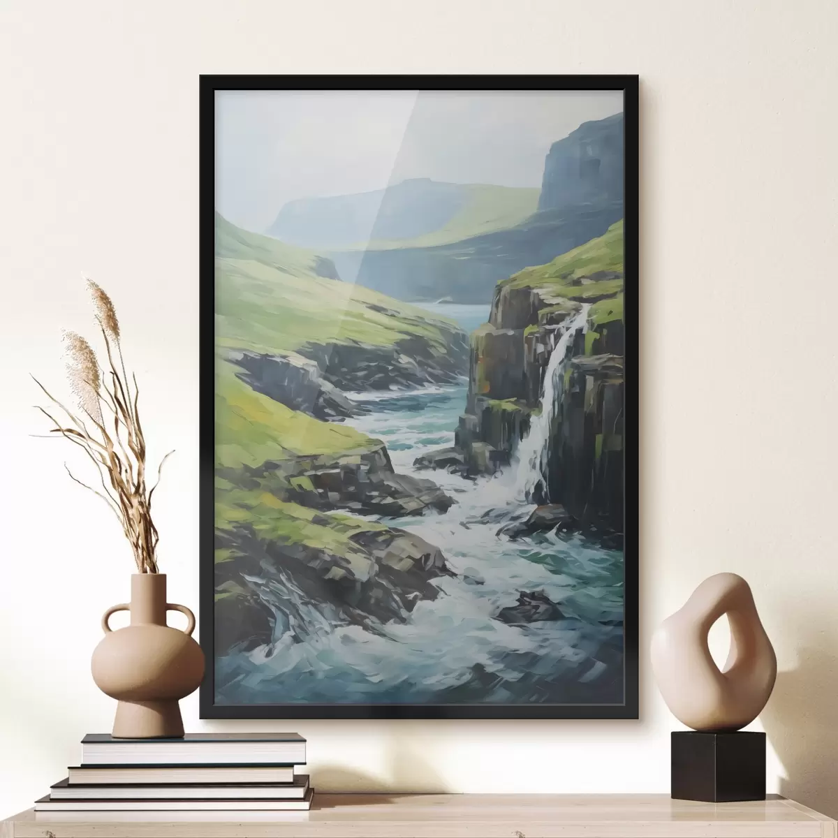 Plakatas Upė tarp fiordų - paveikslo imitacija f42125