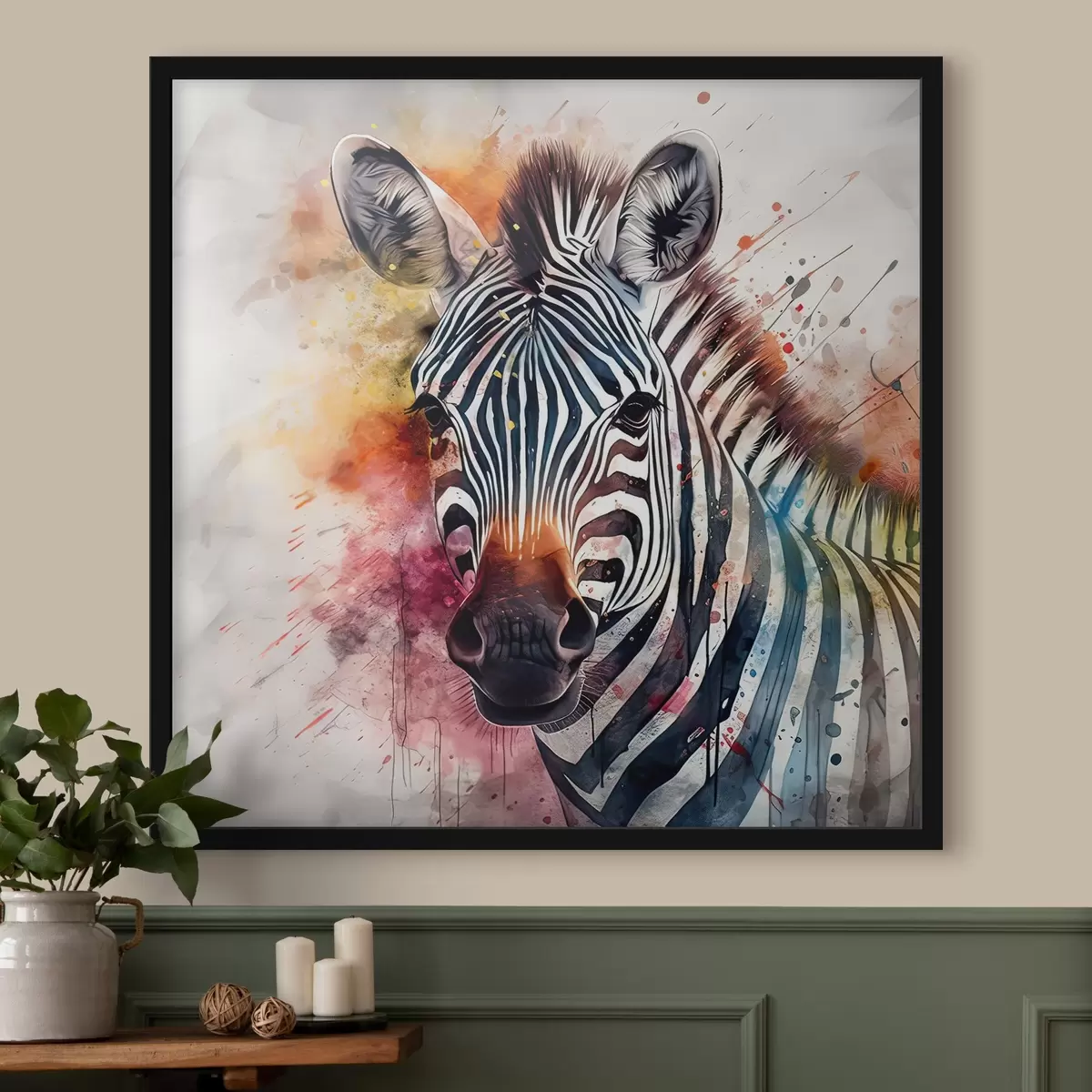 Plakatas Akvarelės stiliaus zebras f32339