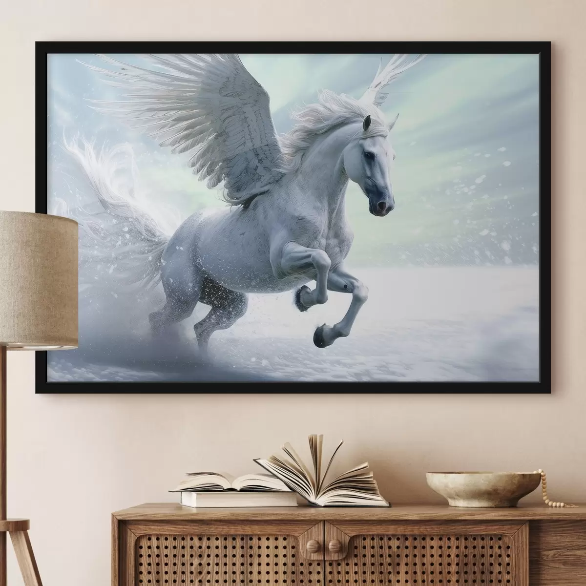 Plakatas arklys su sparnais f34413