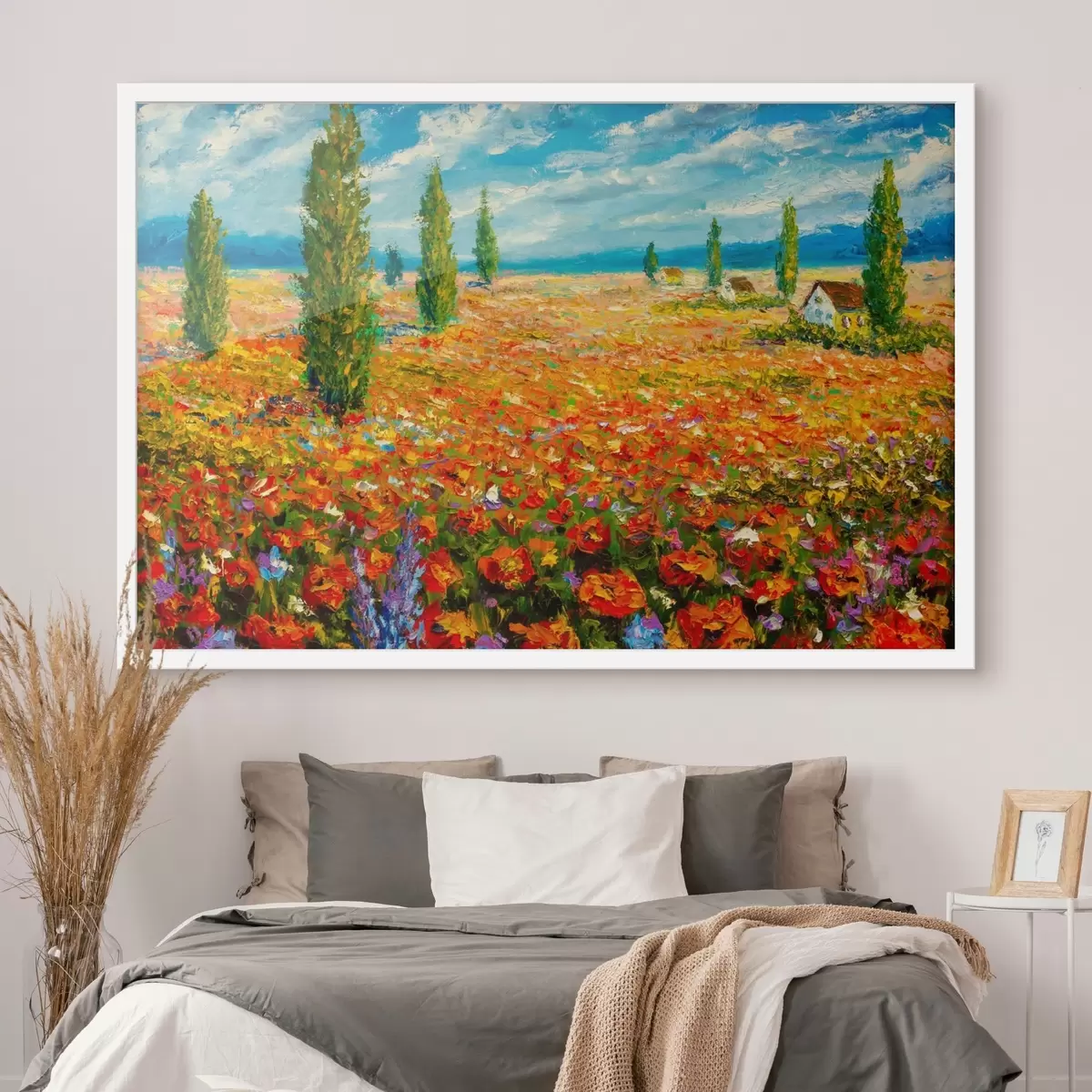 Plakatas Ryškios gėlės po mėlynu dangumi f34956