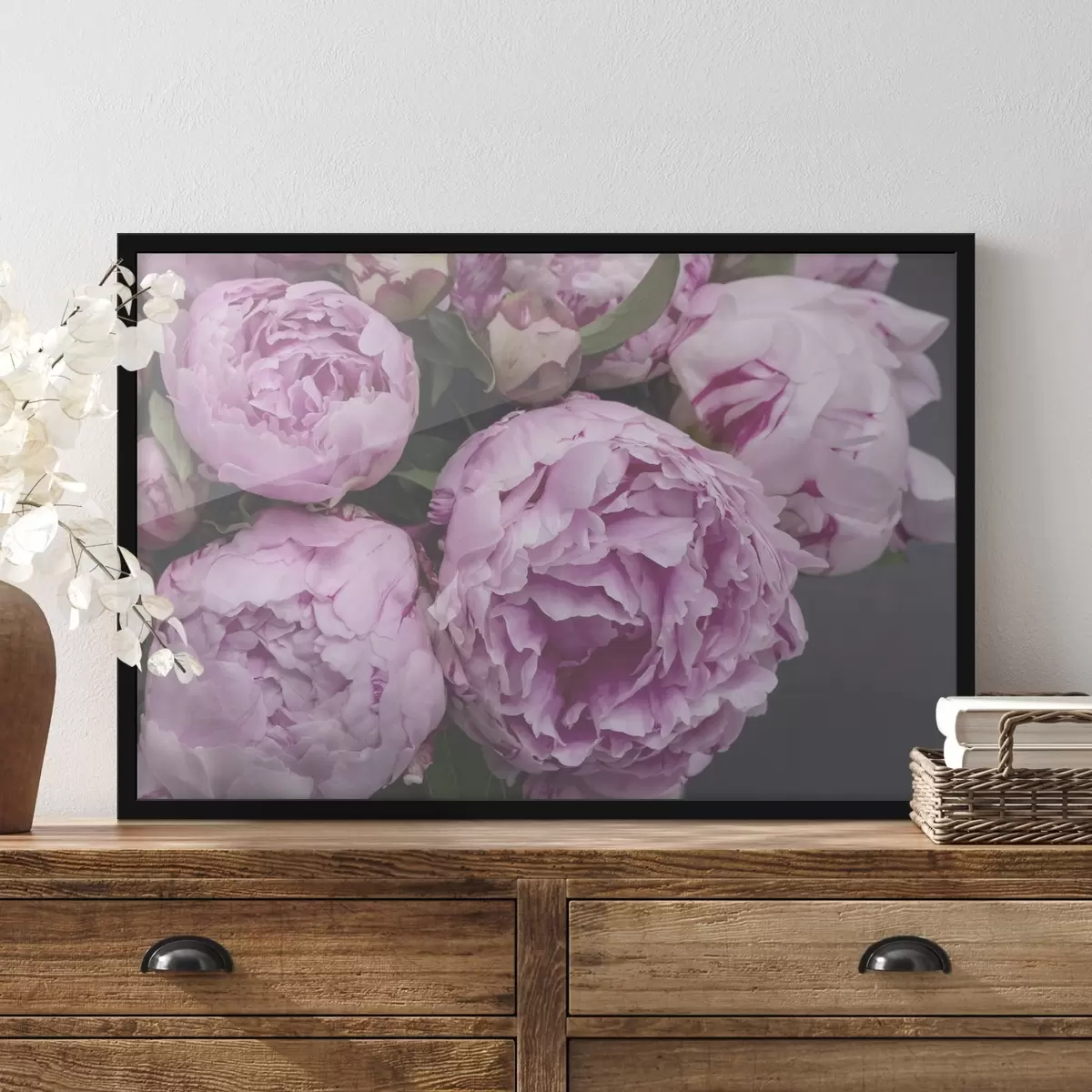 Plakatas violetiniai bijūnai f35250