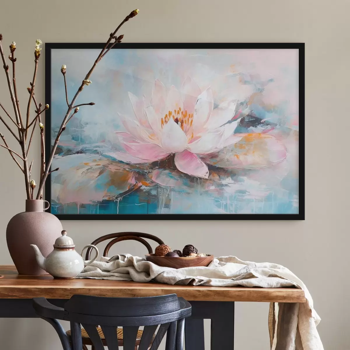 Plakatas Akvarelinė bijūnų iliustracija f35449