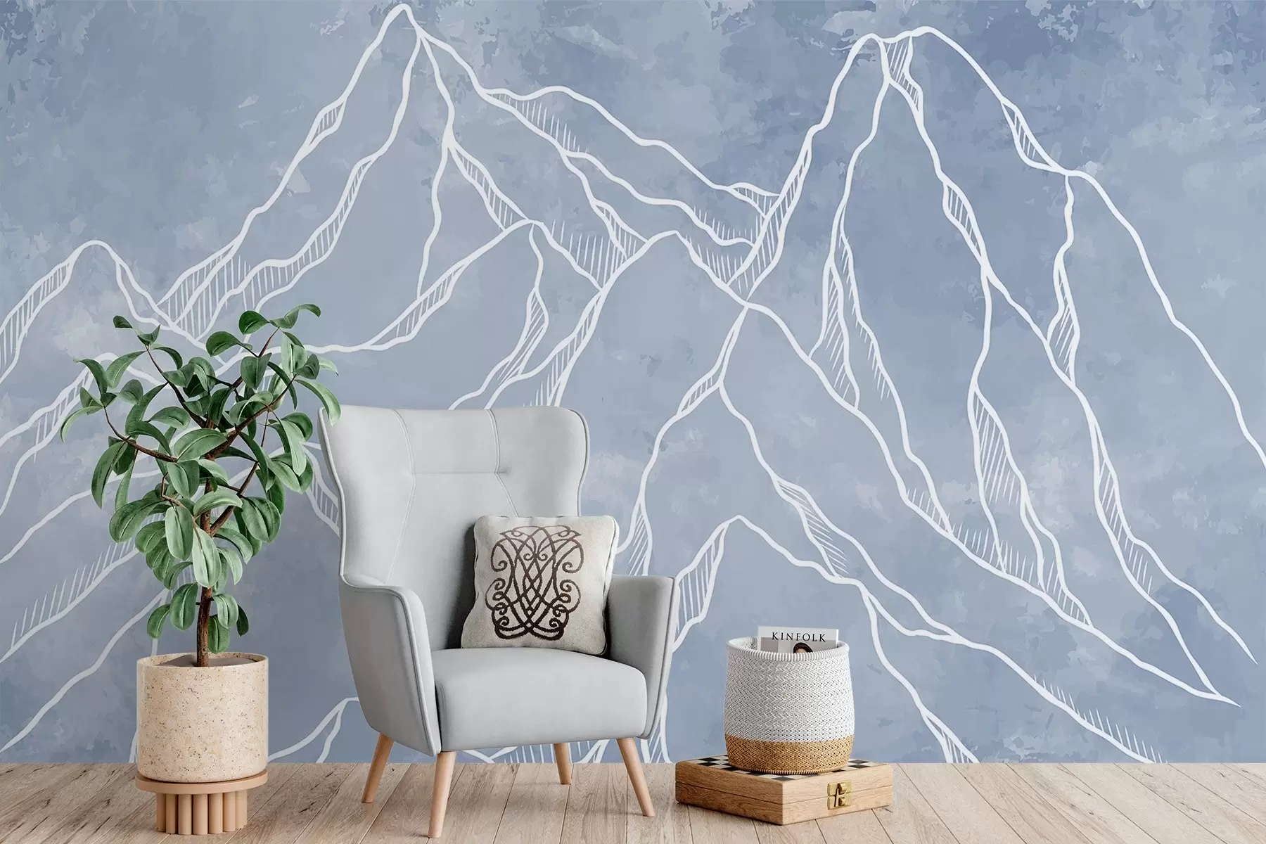 Fototapetai Schematinis kalnų viršūnių vaizdavimas w02524v2