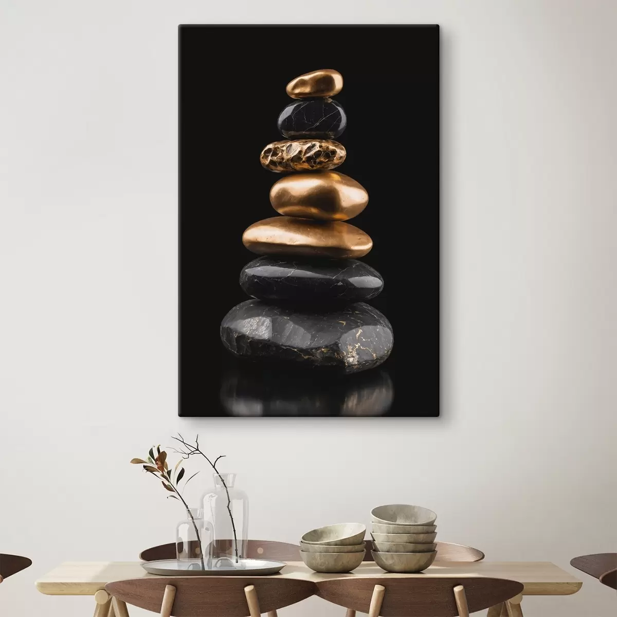 Paveikslėlis Juodos ir geltonos spalvos uolos tamsiame fone s42094