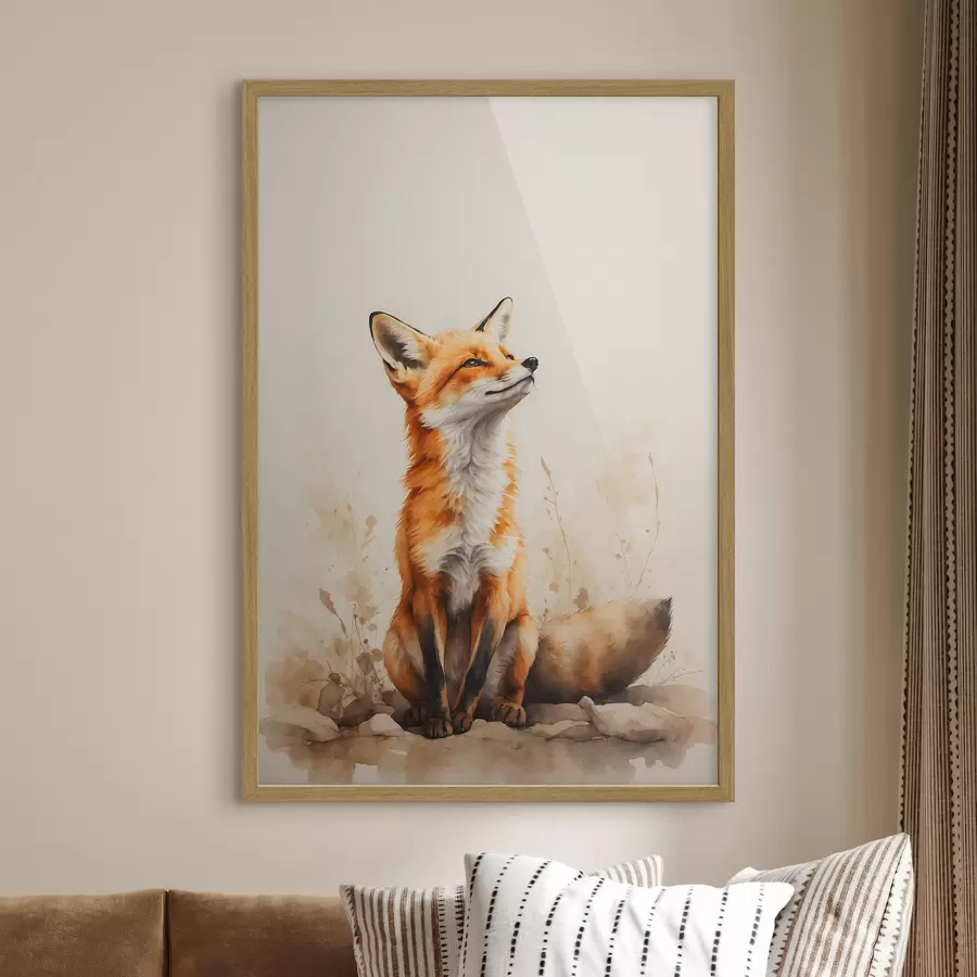 Fototapetai Lapė smėlio spalvos fone f41778