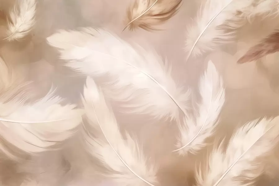 Fototapetai Didelės smėlio spalvos plunksnos w02601v1