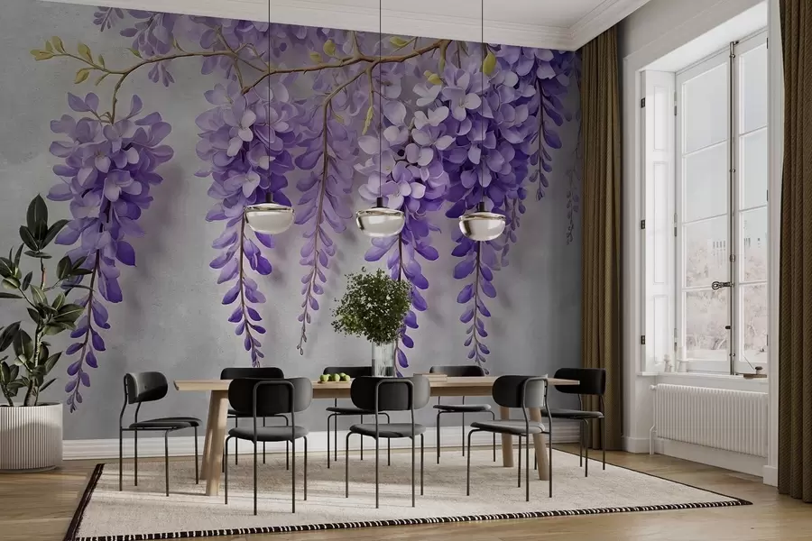 Fototapetai Gėlių puokštė ant sienos akvarelės stiliumi w02611 - Uwalls.lt Fototapetai Gėlių puokštė ant sienos akvarelės stiliumi w02611
