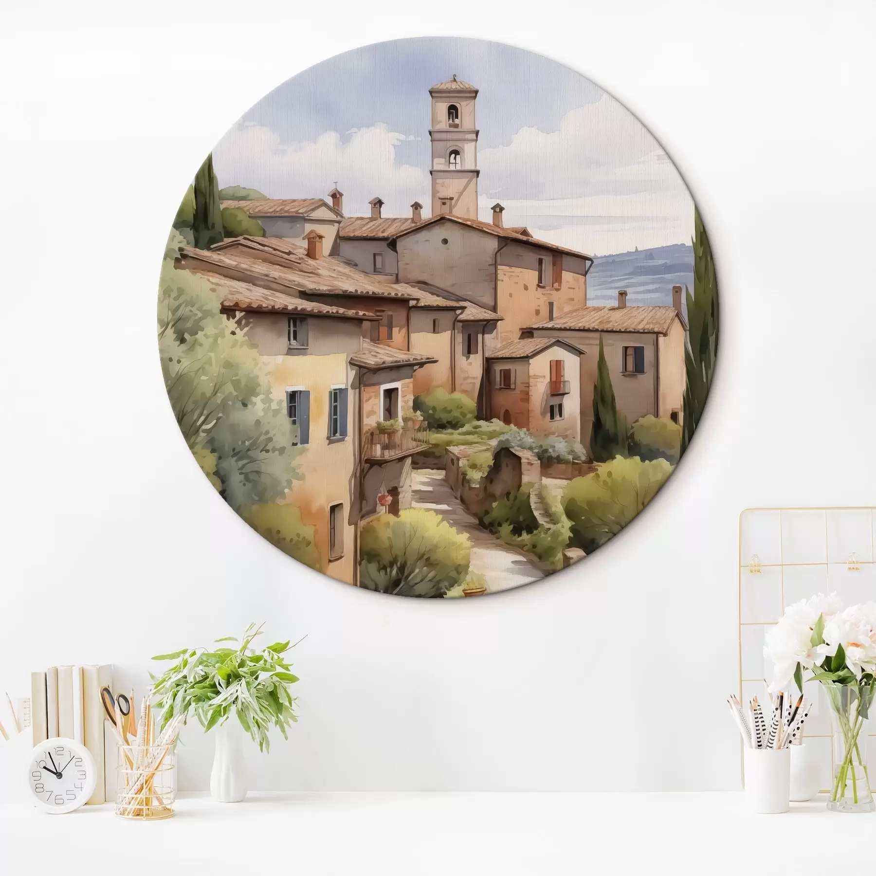 Paveikslėlis Italijos priemiesčio gatvės imitacija akvarelė r42135