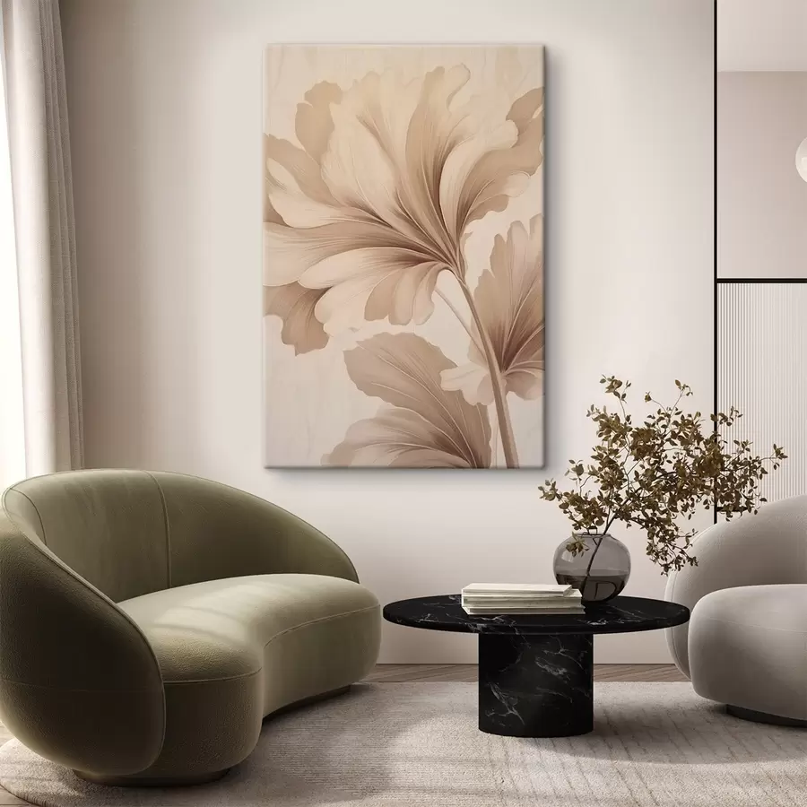 Fototapetai Smėlio spalvos lapai su lygiais išlinkimais s42161