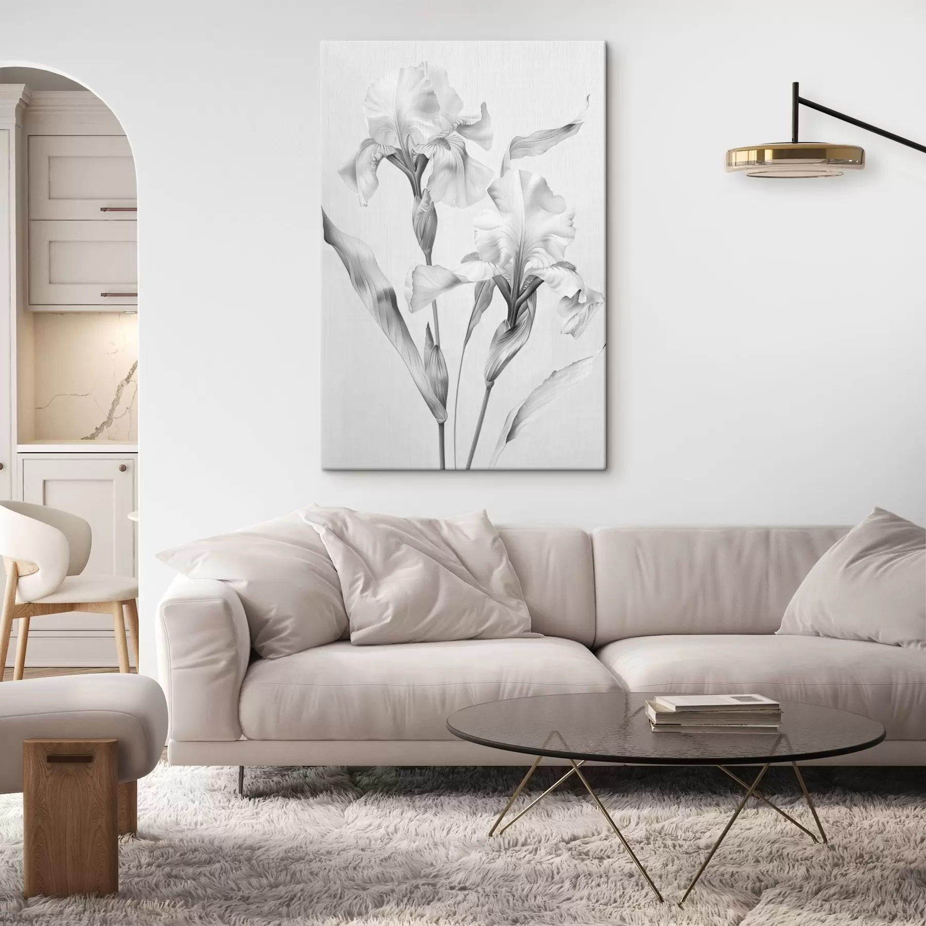Fototapetai Elegantiški juodos ir baltos spalvų irisai s42171