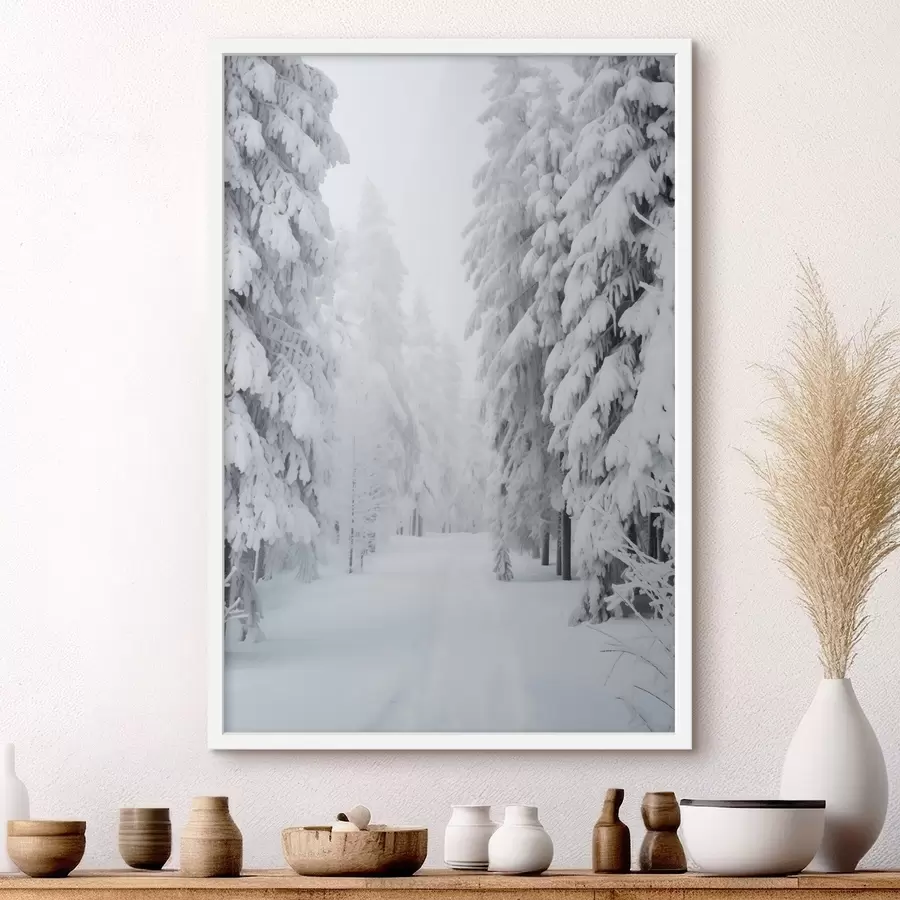 Fototapetai Žiemos miškas sniege f42153